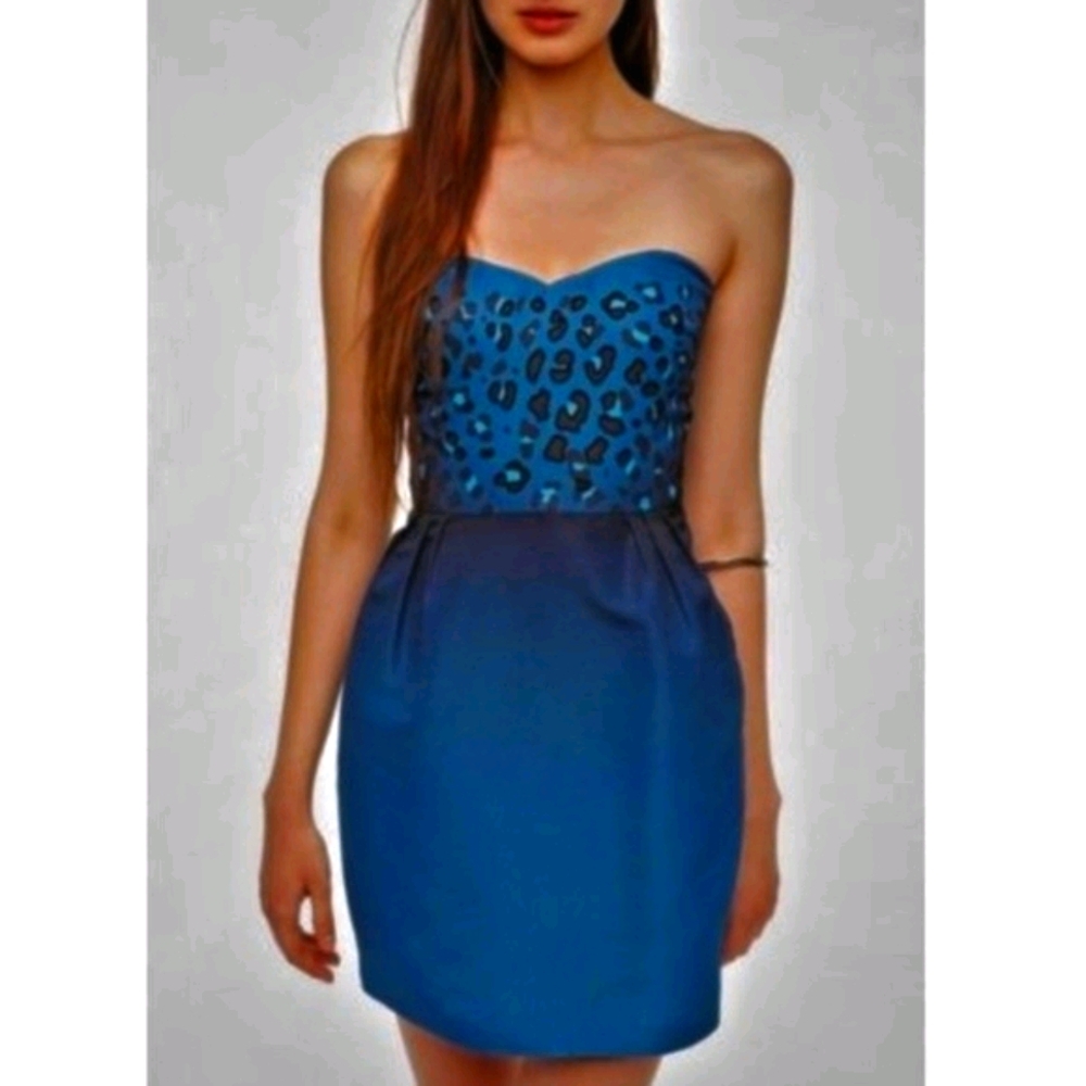 Silence + Noise Anthro Ombre Leopard Dress NWT